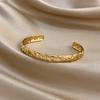 Vintage Sun Star Moon Smooth Cuff Bracelet for Women Chic Gold Plated Stainless Steel Wrist Bangle Bracelets Ethnic Jewelry
