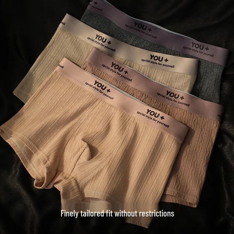 FitonTon Men's 10A Antibacterial Pure Cotton Boxer Briefs 3-Pack