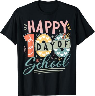 Happy 100th Day of School 100 Days of School Teacher Student T Shirt Mens Womens Tees Top Men Women