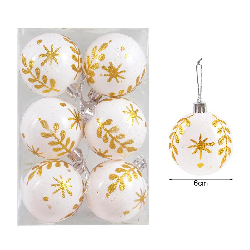 6Pcs/box 6cm Christmas Ball Ornaments Xmas Tree Hanging Pendant Christmas Decorations for Home 2025 Navidad Natal New Year Gift