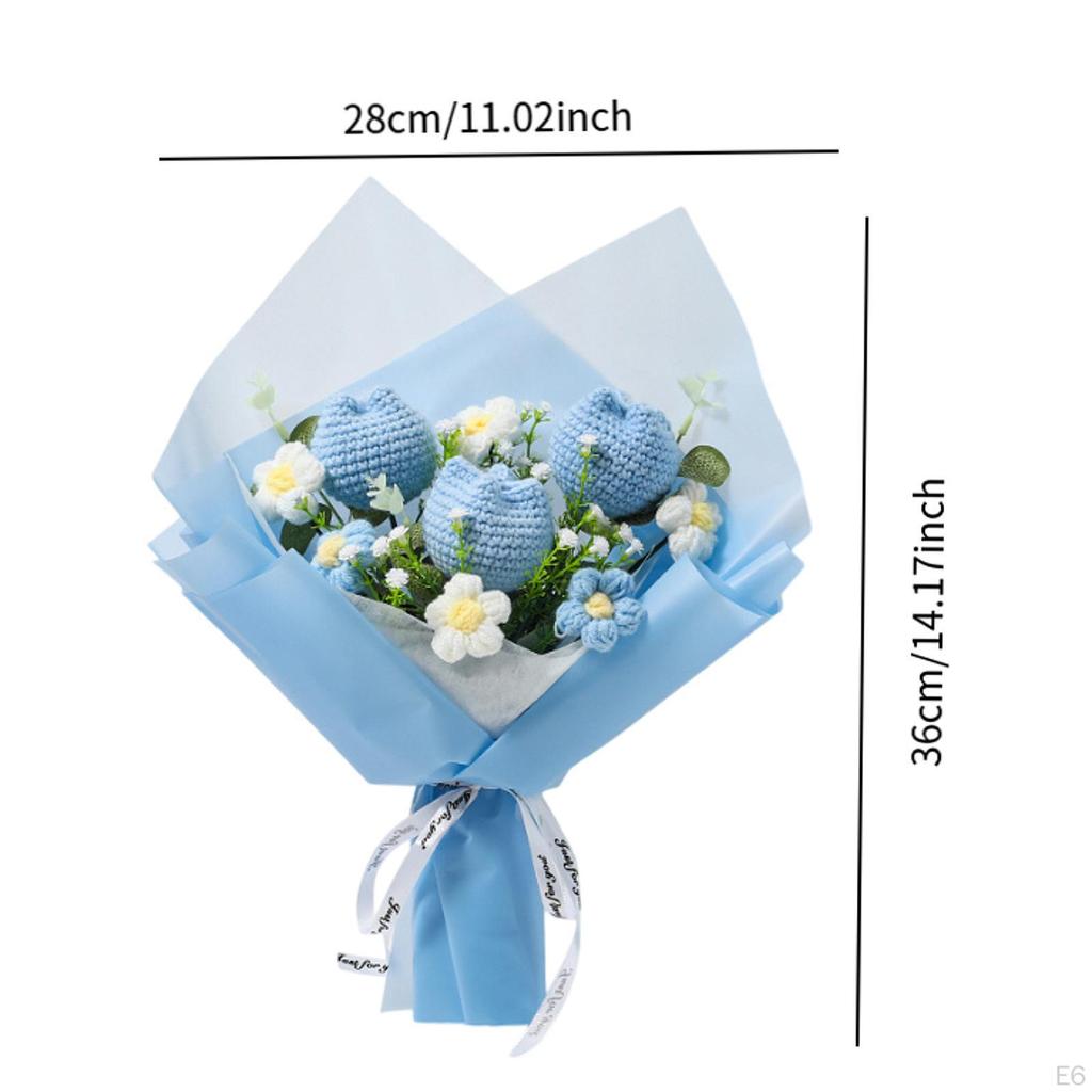 Háčkovaná kytice Květinová aranžmá Umělá středová dekorace Stolní dekorace Ručně pletená