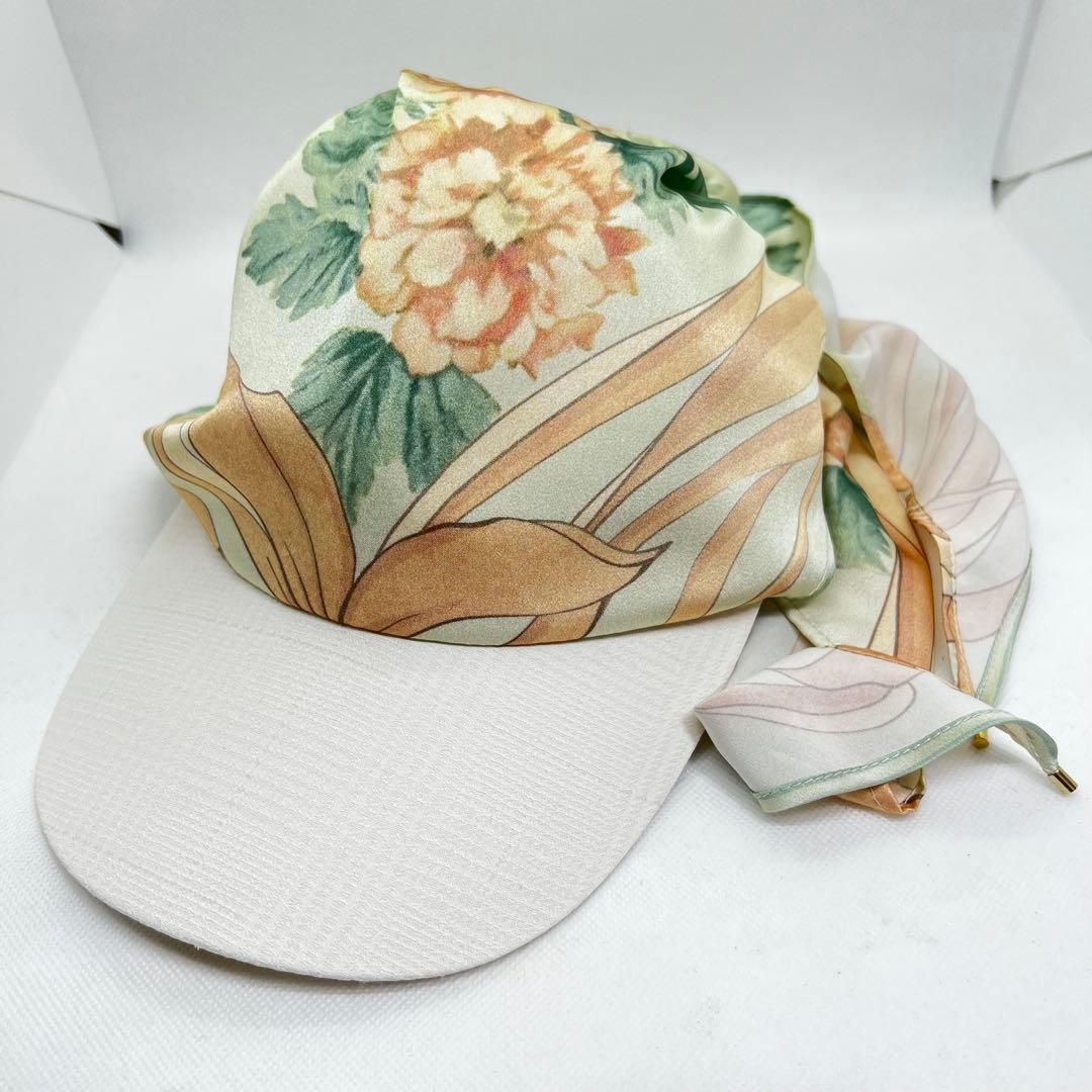 Used CA4LA Atelier Made Cap with Scarf Ivory Casilla