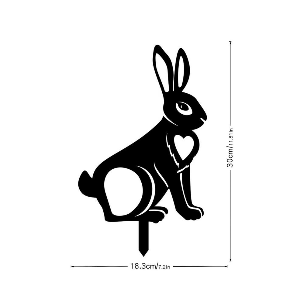 Rabbit Silhouette Yard Art Animals Garden Stakes Black Bunny Rabbit Garden Stake Rabbit Yard Decorations Outdoor Bunny Decor