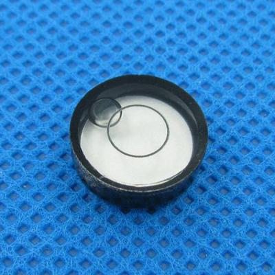 Circular Glass Bubble Level  Round Spirit Level Diameter 14mm with Black Shell and Ticks 1pcs