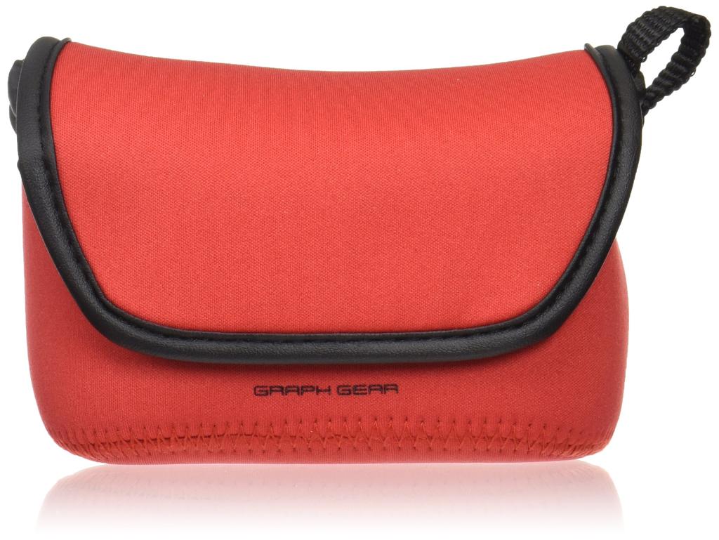 ELECOM Digital Camera Case Soft Case Neoprene Strap Hold with Belt Loop LL Size Reference Storage 127 x 57 x 75mm Red Dimensions DGB-061RD