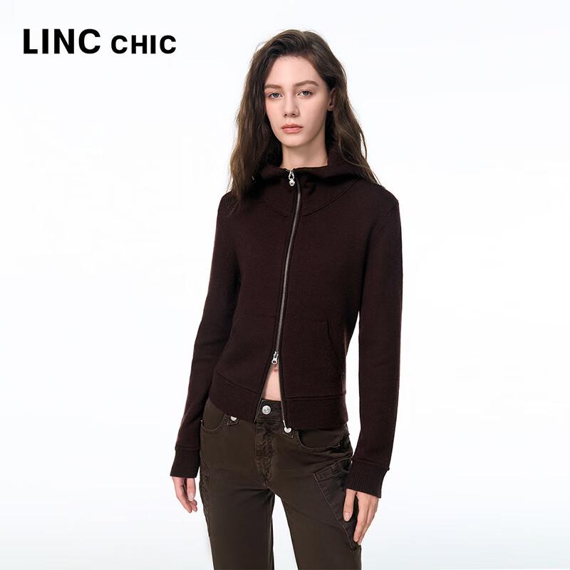 

Jinyujie Women s Hooded Striped Knit Cardigan M