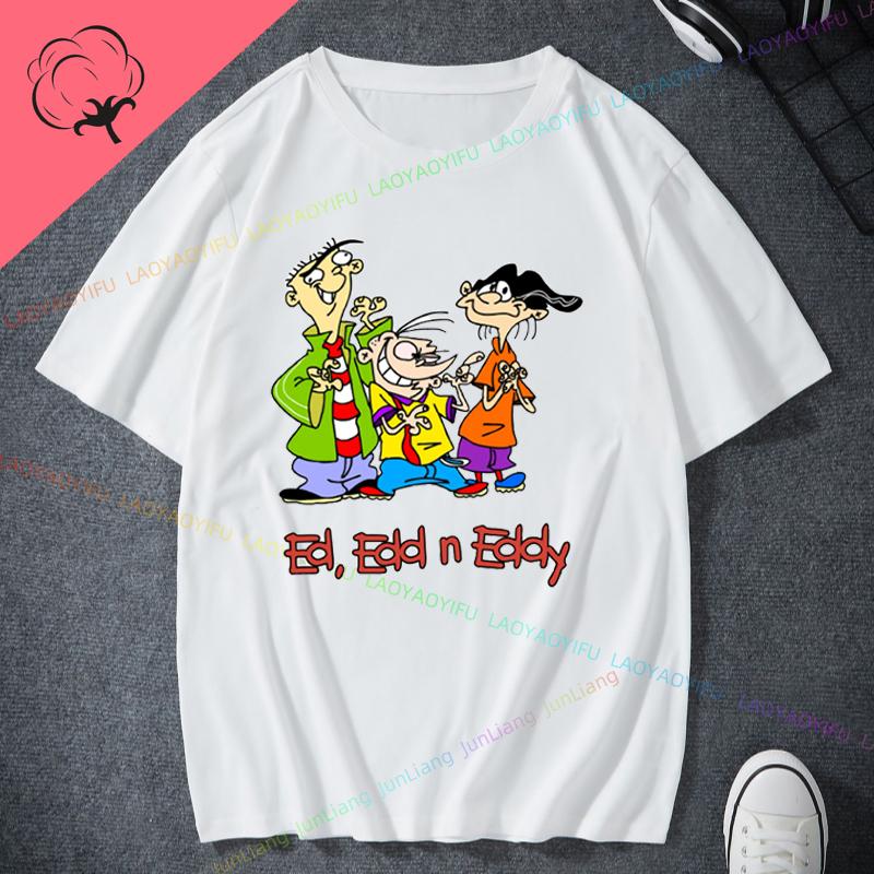 Ed Edd N Eddy Man Woman TShirt Cartoon Network TV Show Hip Hop Mens Tee Shirts Funny Tee Mens Tee Cotton Shirts