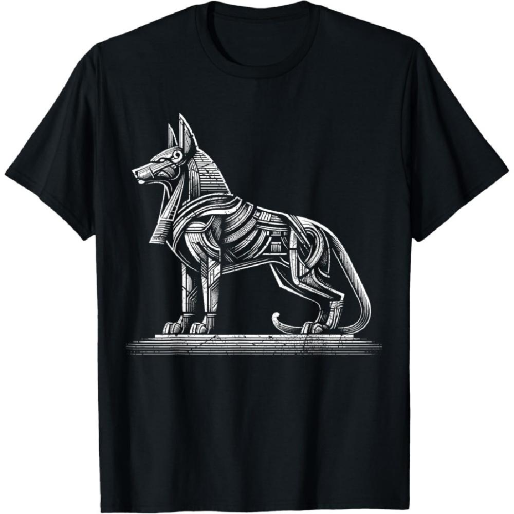 

Ancient egyptian Pyramid God guard dog geometrical lines T-Shirt S