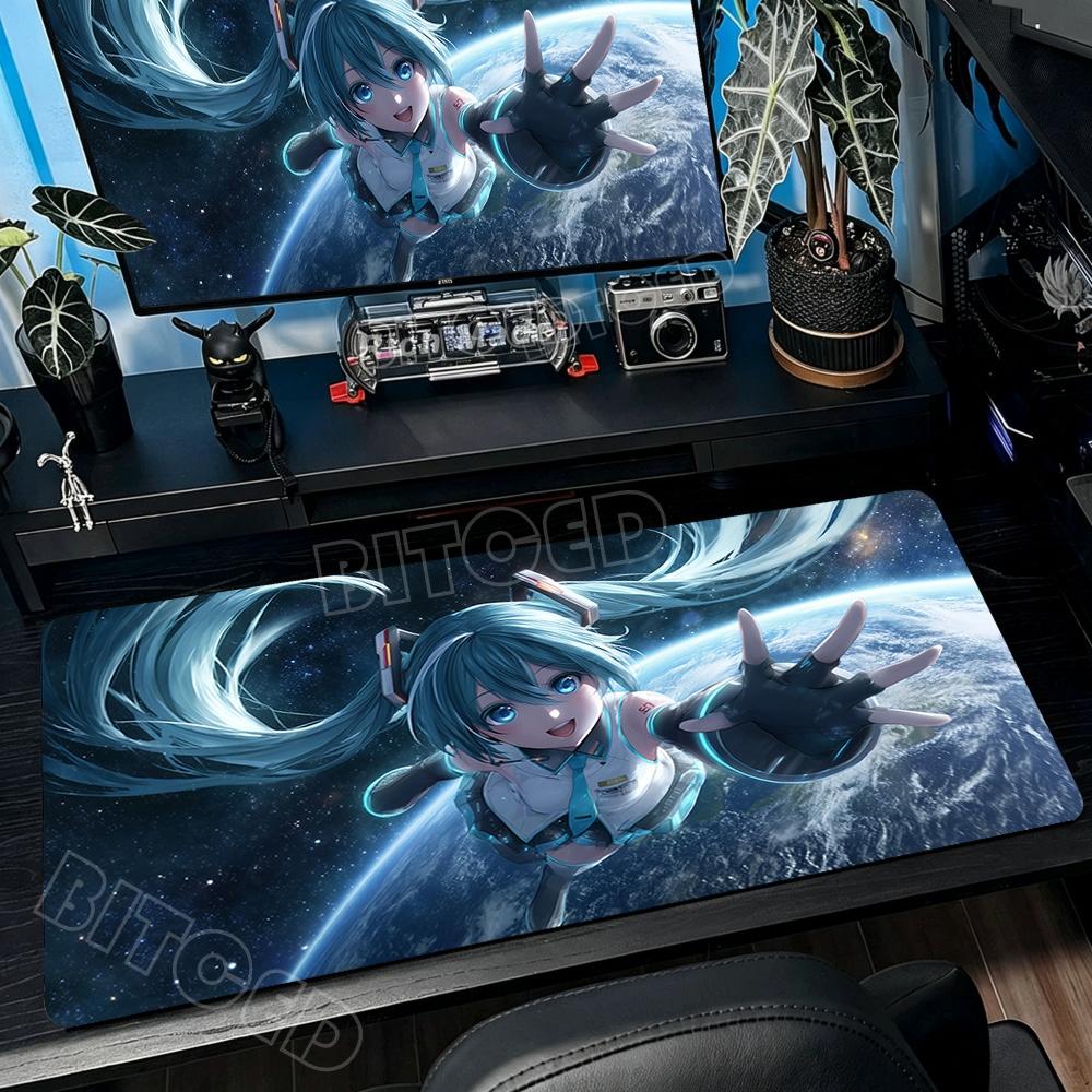 Cute Hatsune Miku Anime Mouse Pad Gaming Big Desk Mat Office Computer Keyboard Mousepad Non-slip Rubber for Laptop & Gaming Use