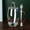 Tazze da Acqua Smaltate Colorate: Elegante Set in Vetro per Soggiorno per Caffè e Latte