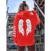 Sudaderas con Capucha para Mujer Estampado 3D Patrón de Alas de Ángel Sudaderas de Manga Larga Primavera Otoño Exterior Calle Casual Sudaderas para Niños Top