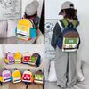 Modern Trendy Dual Color Letter Backpack For School Lightweight And Breathable Design