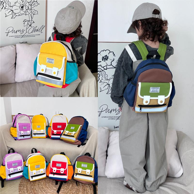 Modern Trendy Dual Color Letter Backpack For School Lightweight And Breathable Design