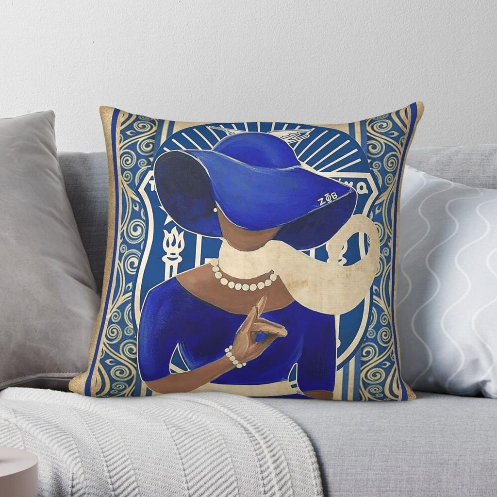 Zeta Phi Beta Pillowcase Polyester Linen Velvet Creative Zip Decor Pillow Case Sofa Seater Cushion Cover