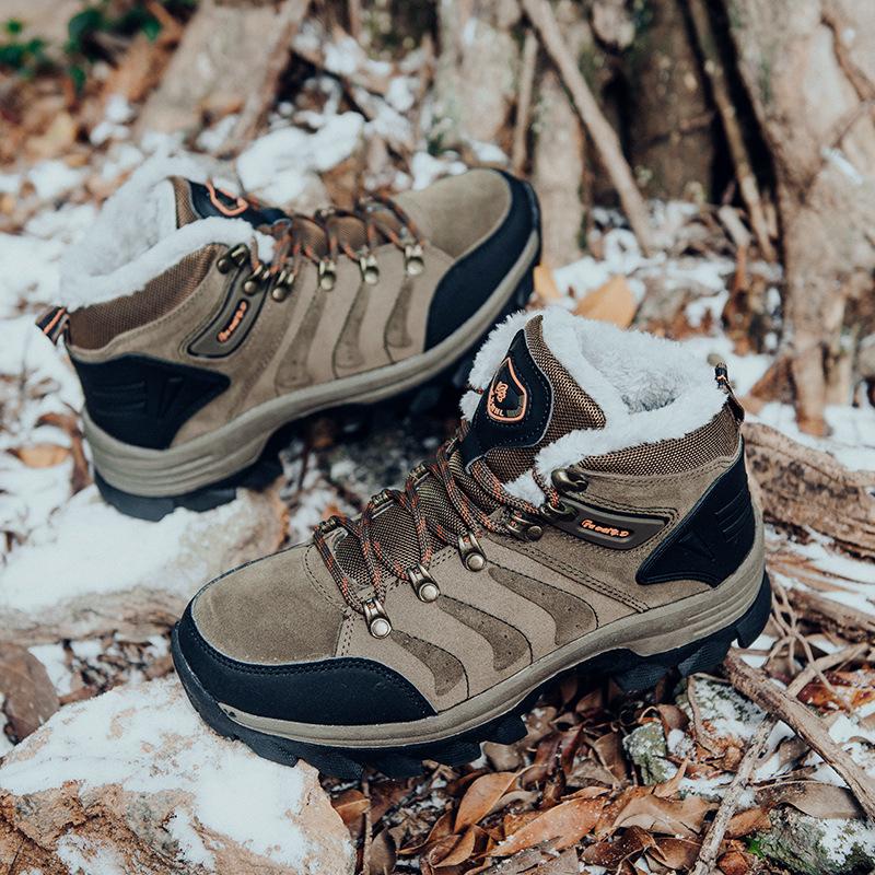 Winter velvet snow boots travel hiking warm large size cotton hiking shoes outdoor shoes