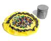 DIXI Gray Toy Basket with Mat for Toy Blocks
