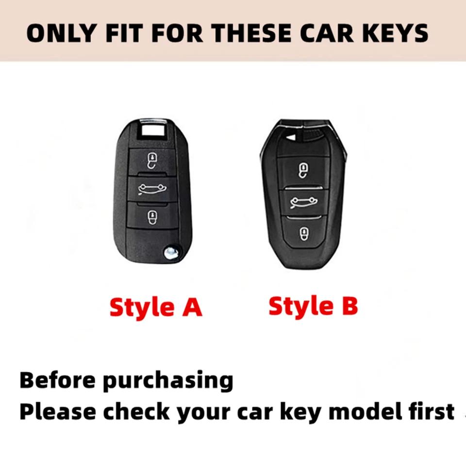 Metal Suede Car Remote Key Cover Case Holder Shell Keychain Housing For Peugeot 208 308 408 508 2008 3008 4008 5008 307 RCZ 301