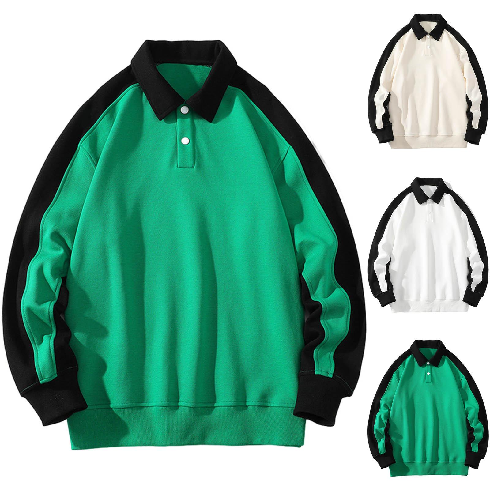 

Винтажный свитер, мужская свободная рубашка-поло, костюм для пары, футболка