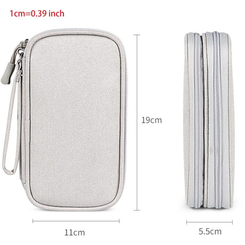 Multi-function Double Layer Storage Packet Suitable for Headphone/ Hard Disk/power Bank/Data Cable and Other Accessories