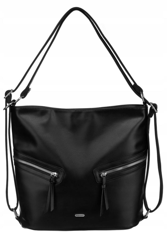 Classic, spacious women's handbag made of eco-leather - Rovicky