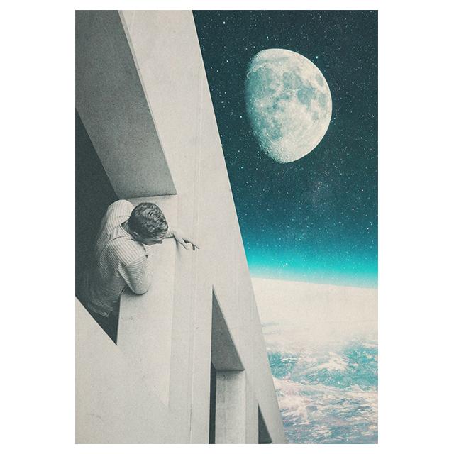 Science Fiction Space Collage Romantic City Prints Poster Canvas Painting Modern Wall Art Picture Living Room Bedroom Home Decor