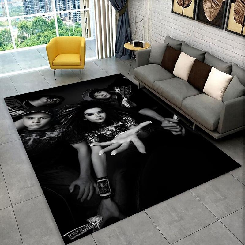 Rock Band Tokio Hotel Bill Kaulitz Teppich Läufer für Schlafzimmer Wohnzimmer Sofa Spielzimmer Fußmatte Heimdekoration, Kinderbereich Teppich Rutschfest