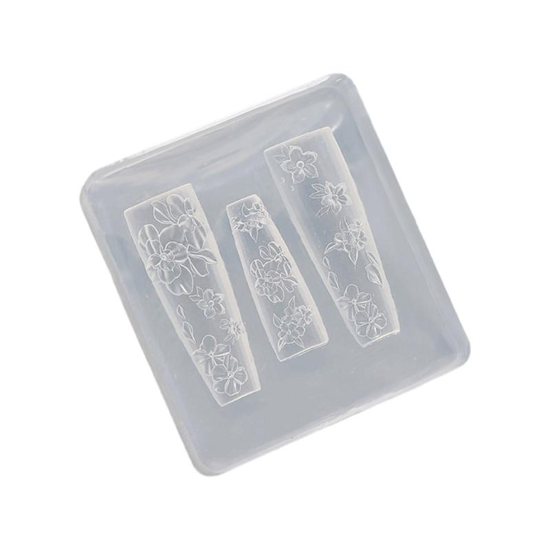 Professional 3D Nail Embossing Mold Reusable Silicone Template For Salon Home Manicure Nail Art Manicure Accessories