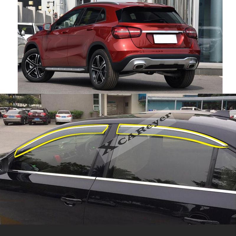 For Mercedes Benz GLA 2015 2016 2017 2018  Car Body Styling Sticker Plastic Window Glass Wind Visor Rain/Sun Guard Vent