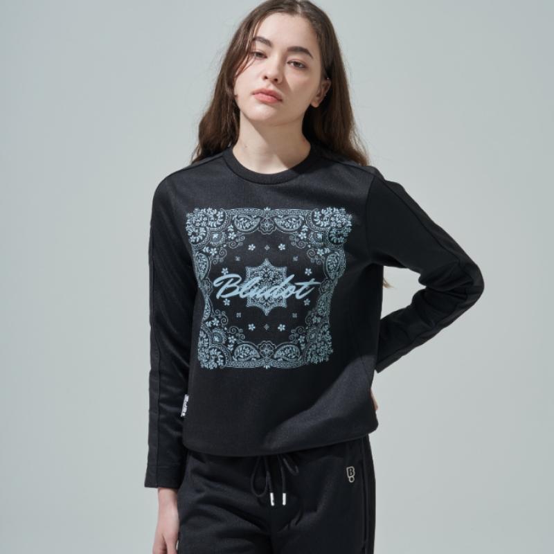 Blu DoT Long Sleeve T shirT Bandana arTwork Bk