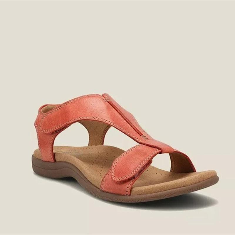 Nuevas Sandalias Romanas de Tamaño Grande de Estación Independiente para Mujer con Arco Plano y Velcro Sandalias Casuales de Playa
