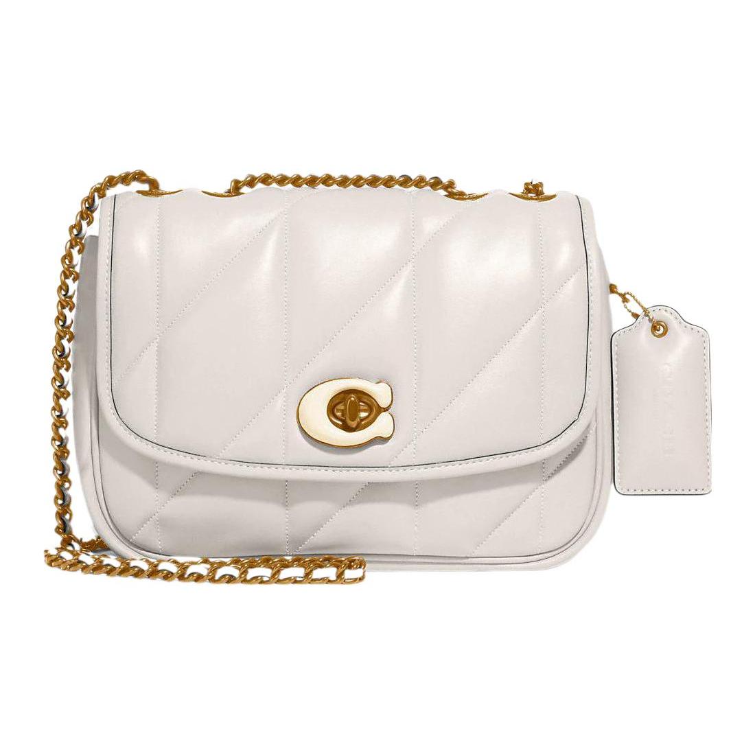 

New COACH Pillow Nappa Leather Small Square Bag Crossbody Bag Shoulder Bag Women s White C8560-B4HA 24.1*7.1*17.8CM
