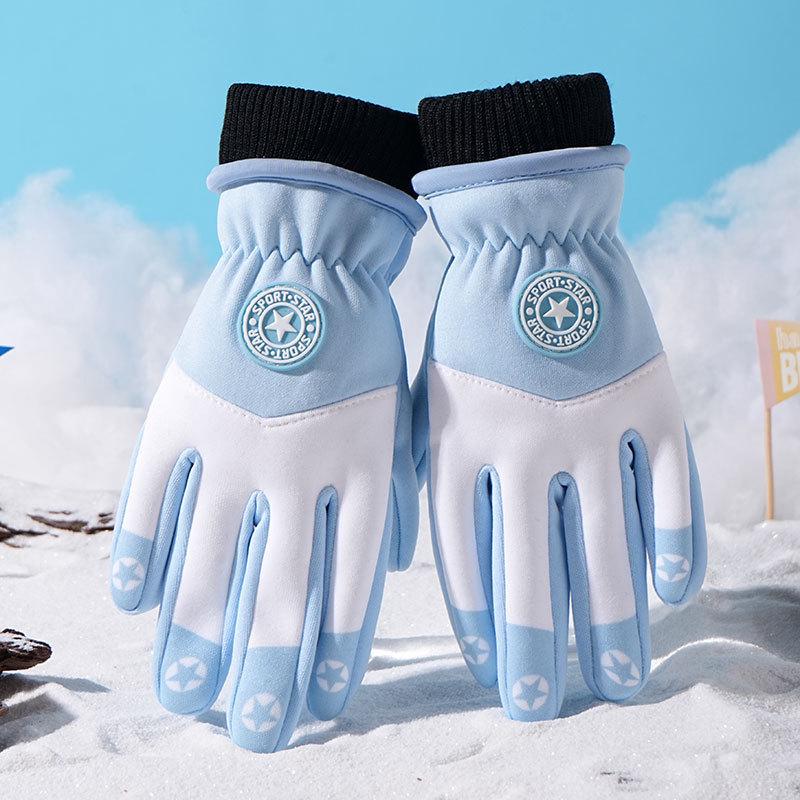 Kinder Wasserdichte Rutschfeste Winterhandschuhe, Fleecegefüttert für Radfahren bei kaltem Wetter und Schneespiel