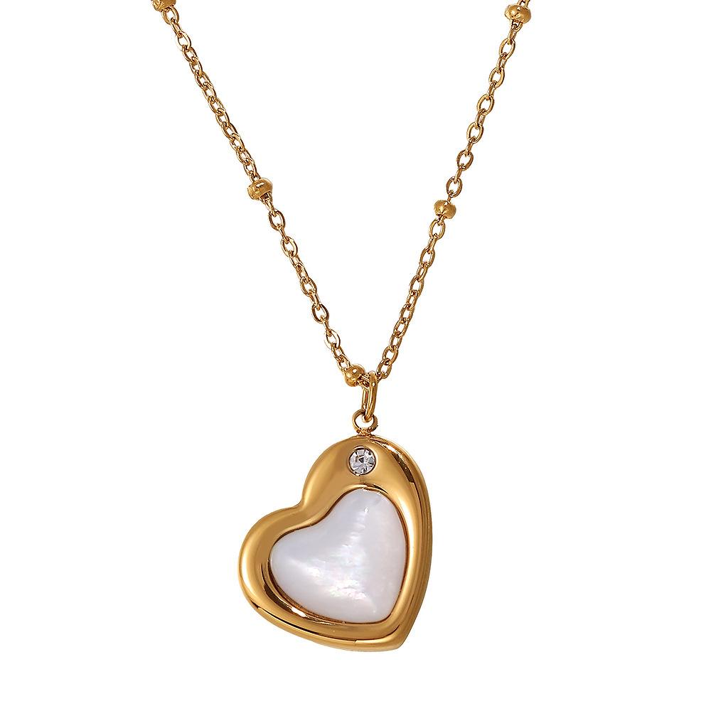 Europe, America, Non-fading New Titanium Steel Necklace Versatile Peach Heart Shape Women s Fashion Jewelry Necklace Love Shape 2026 45CM