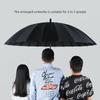 24-Rib Long-Handle Umbrella, Large Automatic Reinforced Heavy Rain-Resistant Windproof Black Business Straight Umbrella