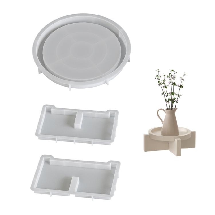 Flexible Silicone Round Plate Tray With Sturdy Feature Designs Craft Supplies for Household Use and Special Occasions