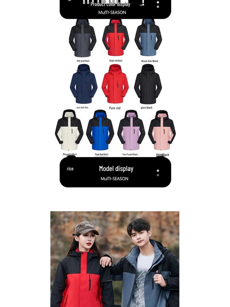 Thickened Fleece-Lined Storm Jacket: Windproof, Warm, Couple Style, Customizable Logo for Outdoor Workwear.