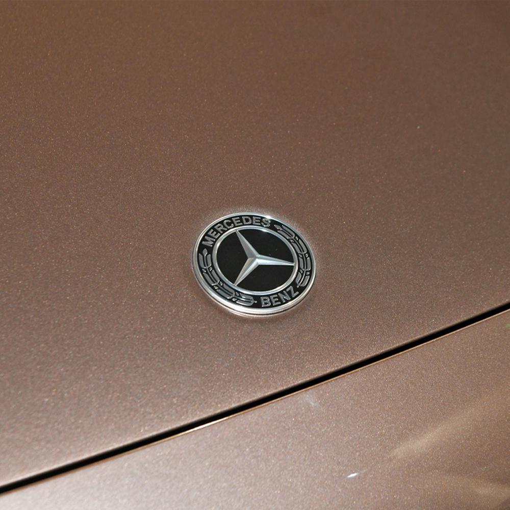 New 80% Car Metal Flat Hood Emblem Sticker Front Badge Accessories For Mercedes Benz W203 W206 W212 W167 W166 W247 C E GLA GLC
