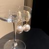 Elegant French Retro Floral Pearl Earrings - Geometric, Versatile, High-End Design for Women