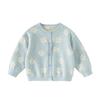 DAVE&BELLA Girls' Anti-Static Floral Knit Cardigan