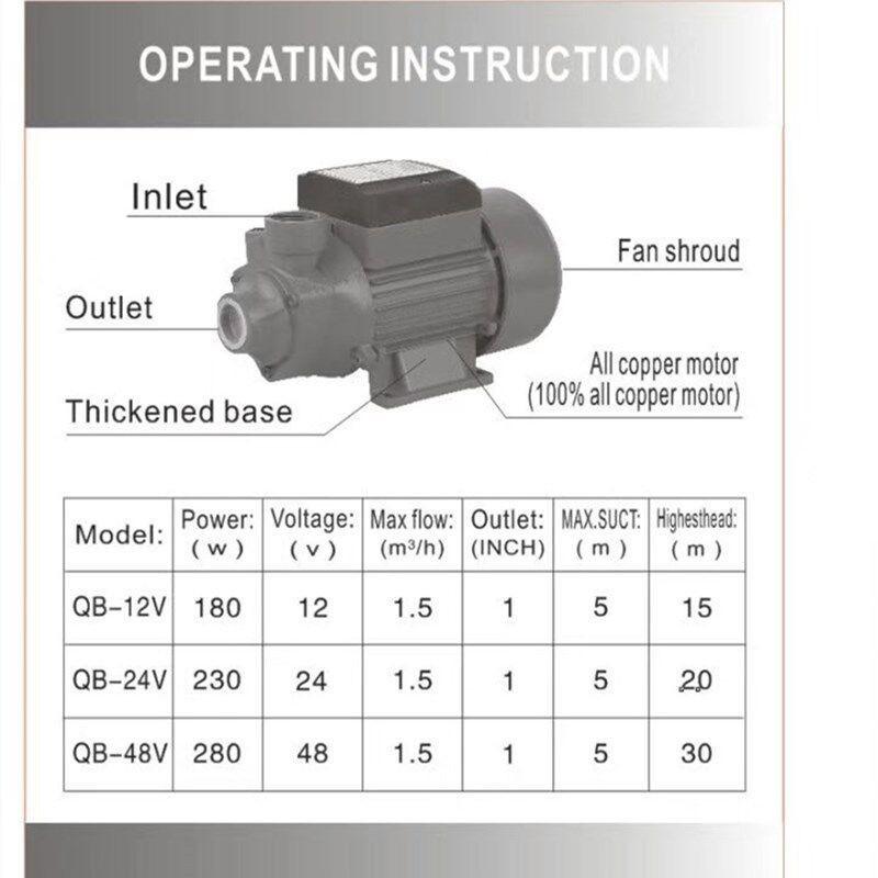 QB60 DC Vortex Self-Purifying Water Pump Large Flow High Head Centrifugal Solar Energy Battery Pump