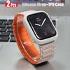 Silikon-Magnetband+Hülle für Apple Watch Band Ultra2 10 46mm 49 44 45mm Schutzhülle Armband für IWatch Series9 8 7 6 SE