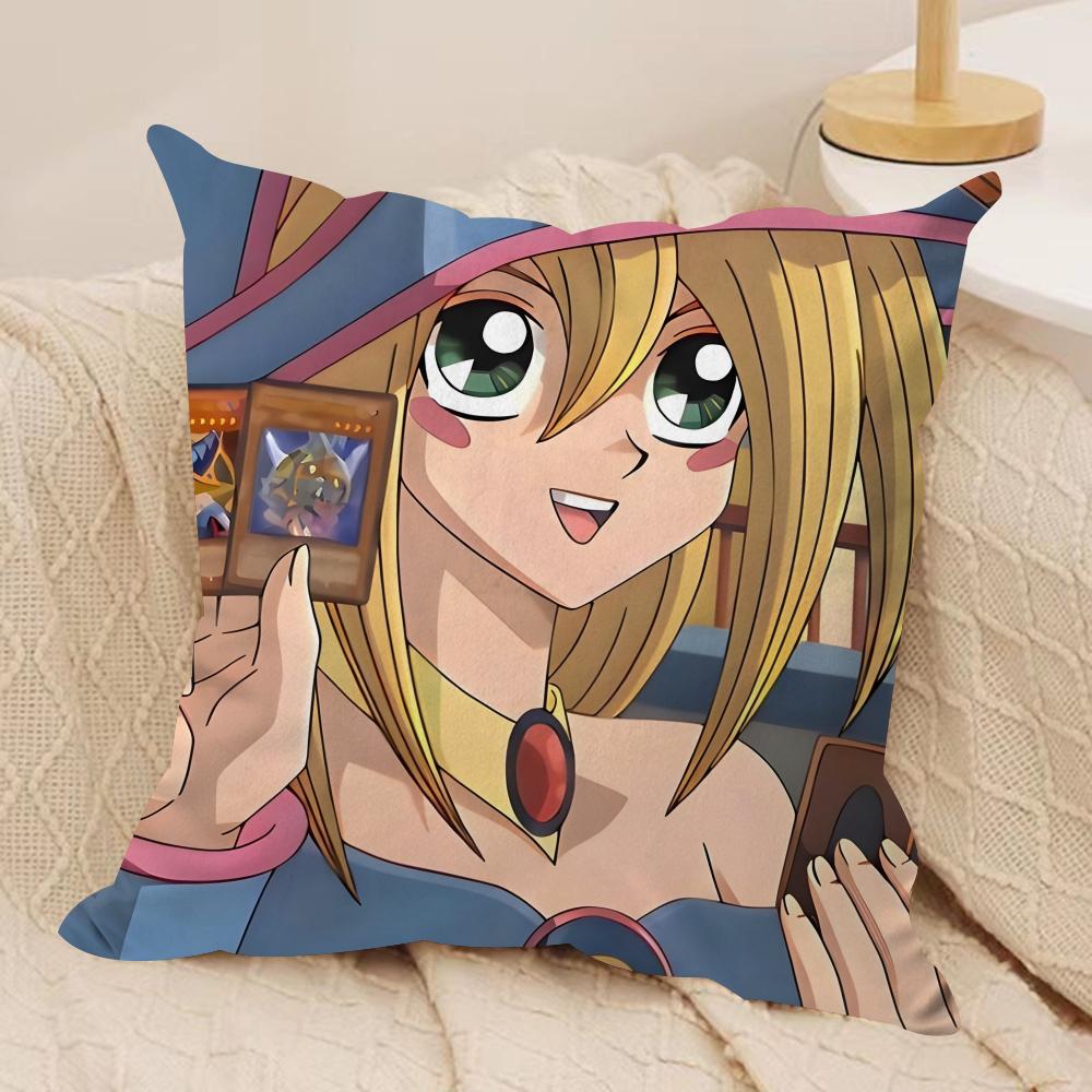 Dark M-Magician Girl Cushion Cover Silky Short Plush Invisible Zipper Dustproof Sofa Pillow Case For Home Decor