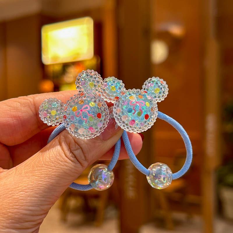 1 Pair Heart Type Flower Elastic Hair Bands for Girls Children Hair Accessories Lovely Hair Ties Baby Headwear