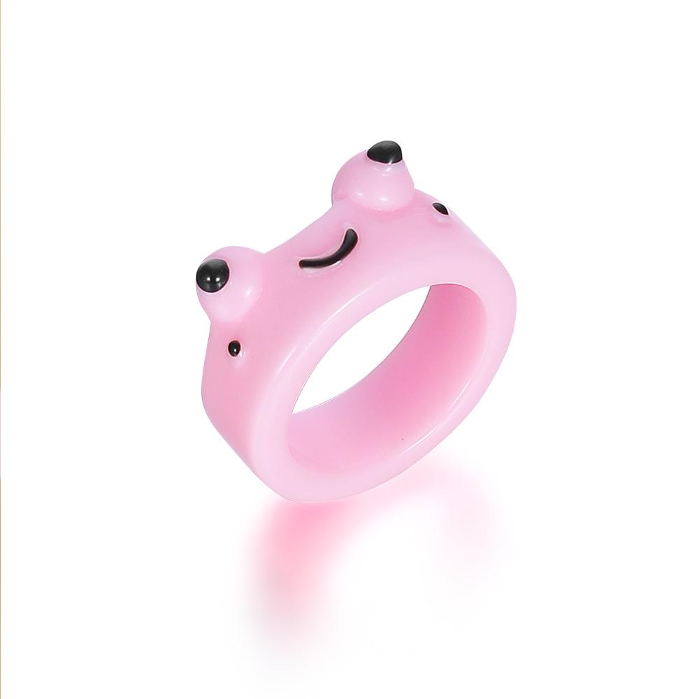 Anello in Resina a Forma di Rana Cartone Animato Bizzarro: Stile Carino e alla Moda per l'Indice o il Dito dell'Articolazione