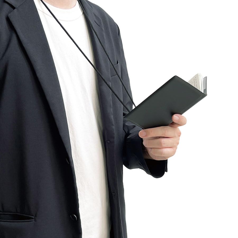 Black Passport Cover Gowell [TradeWorks] Anti-Skimming