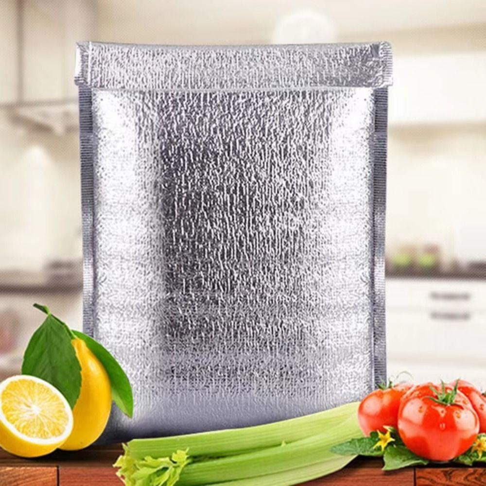 50pcs Waterproof Thermal Bag Aluminum Foil Cooler Bag Insulation Bag  Food Delivery
