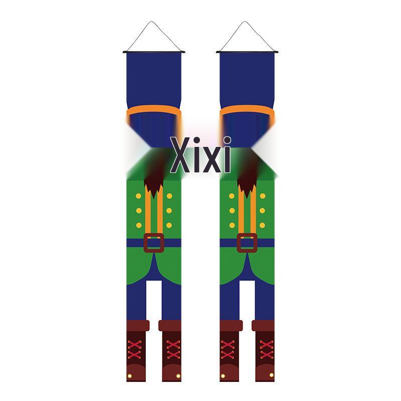 Christmas Nutcracker Couplets Door Curtain Flags | Festive Porch Decor