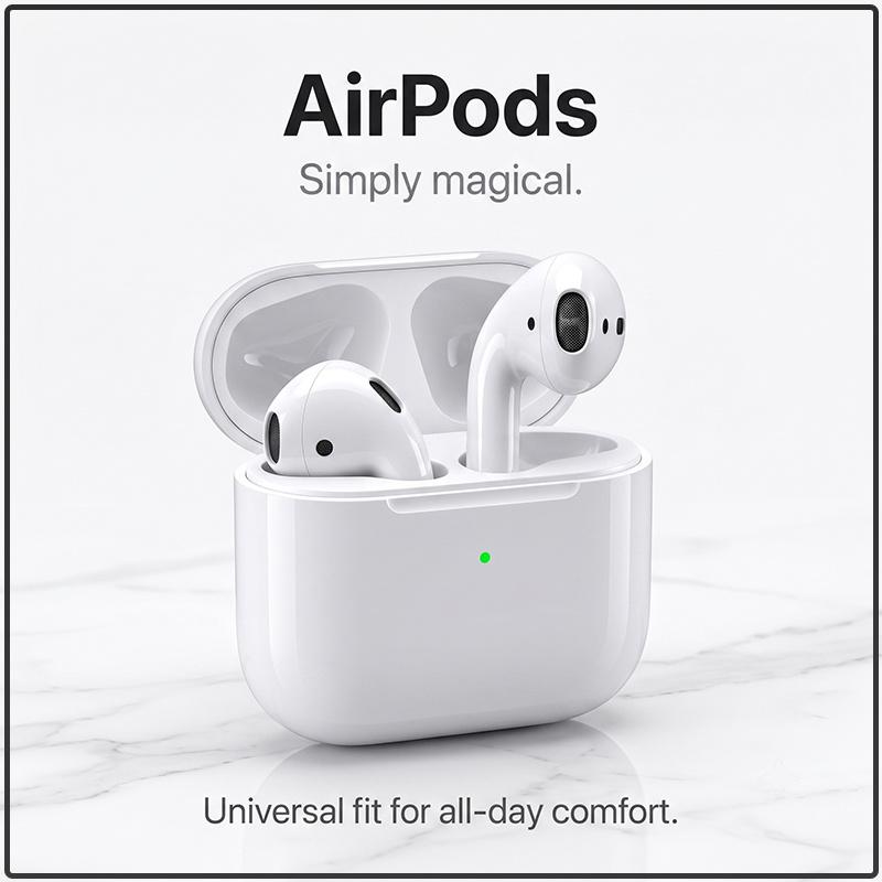 Apple AirPods 2. Generation True Wireless Kopfhörer mit kabellosem Ladecase für iPhone Android