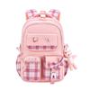 Plaid Waterproof Backpack for Girls: Lightweight, Large Capacity, Spine Protection, Perfect for Grades 1-6