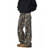 Retro Washed Diagonal Pocket Camouflage Cargo Pants Men's and Women's American High Street Easiest for Match Vibe Straight-leg Loose Casual Trousers